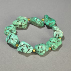 A beautiful old turquoise conformal bracelet
