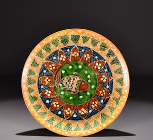 A Tang Sancai fish pattern plate