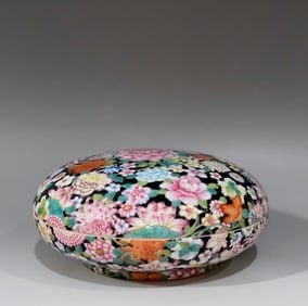 A Yongzheng year enamel black background kaleidoscope box
