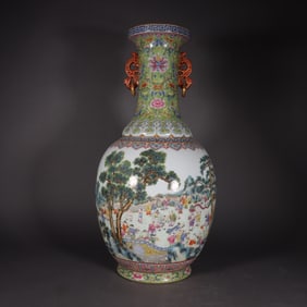 A Qing Dynasty Qianlong pastel hundred children picture amphora