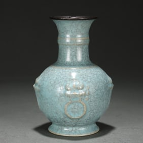 A Song Dynasty Ru kiln animal ear bottle