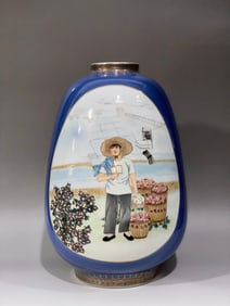 A piece made in Jingdezhen, China, Cultural Revolution, agriculture, harvest, industry, science and