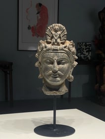 A beautiful bluestone Gandhara Buddha head