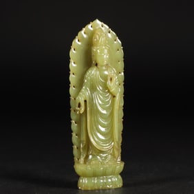 A statue of Guanyin station in Hetian in the Qing Dynasty