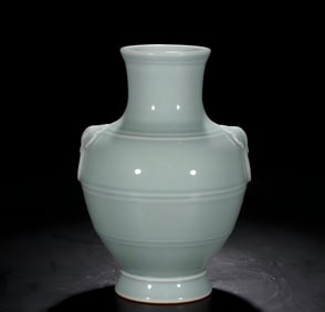 A piece of Qing Dynasty Yongzheng year made pink blue amphora auxiliary beast statue