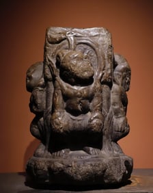 A bluestone wrestler pillar of the Tang Dynasty