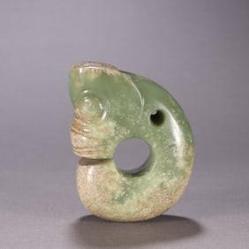 A beautiful Hongshan cultural river grinding jade pig dragon