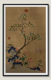 A piece of Qianlong appreciation Shiqu Baoji fine silk