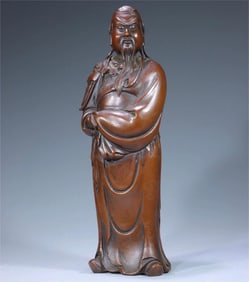 A beautiful copper-inlaid silver wire Guan Gong ornament