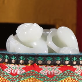 A Qing Dynasty Hetian jade spirit monkey birthday carving