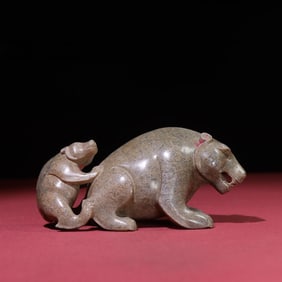 A beautiful Hetian jade beast ornament