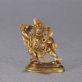 A piece of Qing Dynasty copper gilt inch Buddha