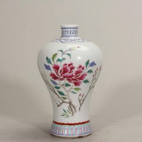 A Yongzheng pastel floral plum bottle
