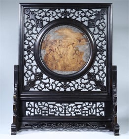 A beautiful rosewood inlaid with old mountain sandalwood inserts