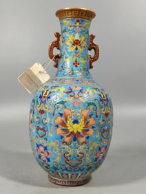 An enamel vase from the Qing Dynasty