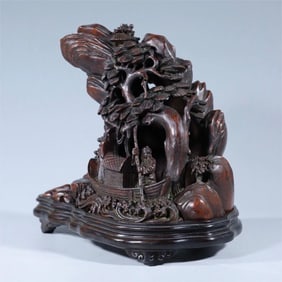 A bamboo carving of the Qing Dynasty Dongpo traveled to Chibi Mountain Aromatherapy