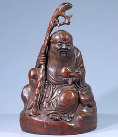 A bamboo carving Shouxianweng ornament of the Qing Dynasty