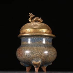 A piece of Jun kiln dragon turtle button aromatherapy stove