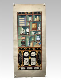 A painting by Lang Shining "Bogu Frame Map"