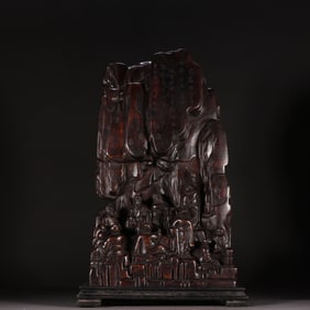 A Qing Dynasty agarwood fragrant mountain Jiulao Shanzi ornament