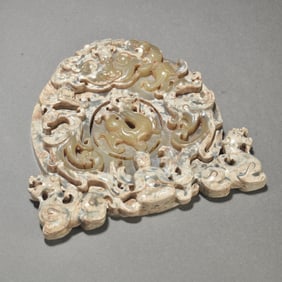 A piece of ancient dragon pattern jade wall