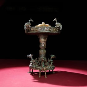 A jade carved candlestick from the Han Dynasty