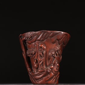 A Qing Dynasty agarwood character story cup