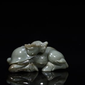 A piece of Hetian jade elderly ornament