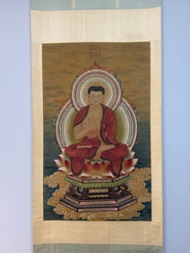 A statue of the Buddha painted by Ding Guanpeng