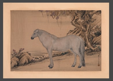 An ancient Lang Shining horse picture