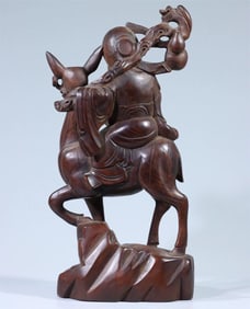 A longan wood longevity ornament of the Qing Dynasty