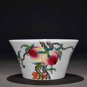 A Qing Yongzheng Doucai Fushou Boundless Map Horseshoe Bowl