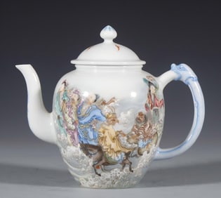 A Qing Qianlong enamel color Eight Immortals teapot