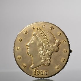 A twentieth century brass queen like a hunting pocket watch