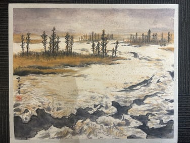 A landscape painting by Guan Shanyue