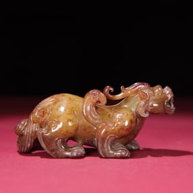 A jade beast ornament of the Han Dynasty
