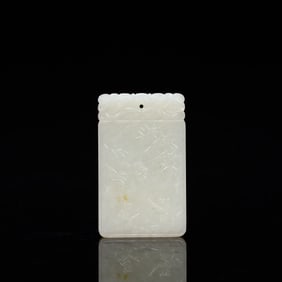 A Hetian jade play picture jade plaque