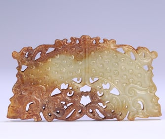 An ancient jade dragon and phoenix jade huang