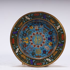 A Qing Dynasty cloisonné brush wash