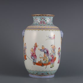 A piece of the Republic of China period (made by Huairen Hall) pastel baby play picture animal ear