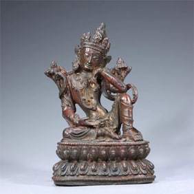 A copper-lacquered gold Tara ornament of the Qing Dynasty