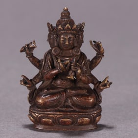 A piece of copper tire inch Buddha