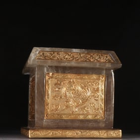 A Tang crystal gilt four divine beast relic jars