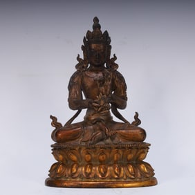 A gilded Buddha of the Qing Dynasty