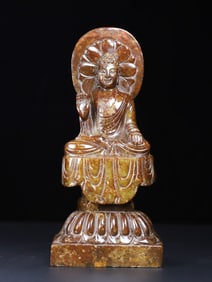 A jade Buddha statue from the Han Dynasty