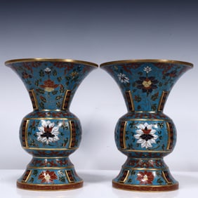 A pair of cloisonné vases