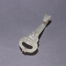 A Ming Hetian jade dragon hook