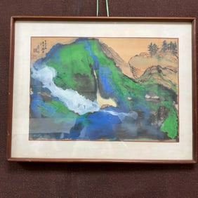 A splashed landscape painting by Zhang Daqian