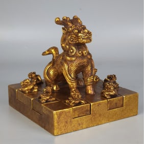 A copper gilt seal of the Qing Dynasty