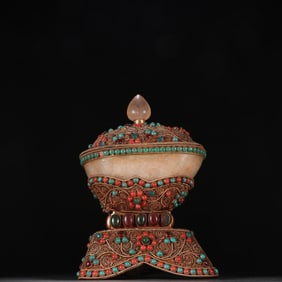 A crystal cloisonné inlaid Bautoba bowl